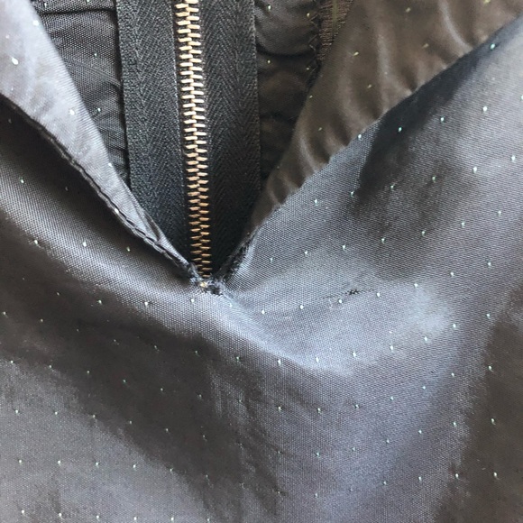 Vintage 40s Black + Green Micro Dot Dramatic Smocked Balloon Sleeve Party Dress - Picture 9 of 9